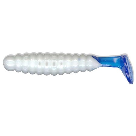 Charlie Brewers Crappie Grubs, White-Blue, 1.5 in. SCSGF46
