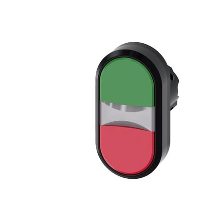 Siemens Illuminated twin pushbutton, 22 mm, round, plastic, green, red 3SU1001-3AB42-0AA0-ZY19