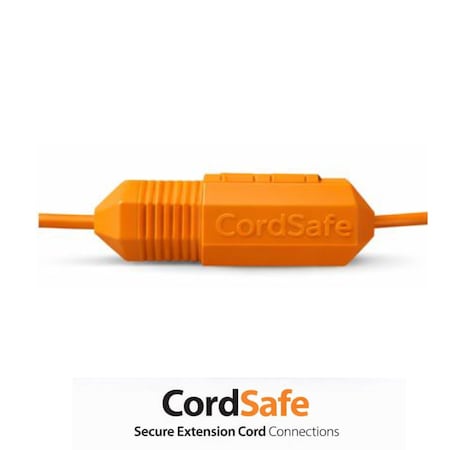 Cordsafe PLUS Extension Cord Connection Protector, Weather-Resistant Plug Cover, Fits 18-12 AWG Extension Cords, Made in USA, Orange, 1-Pack 2358