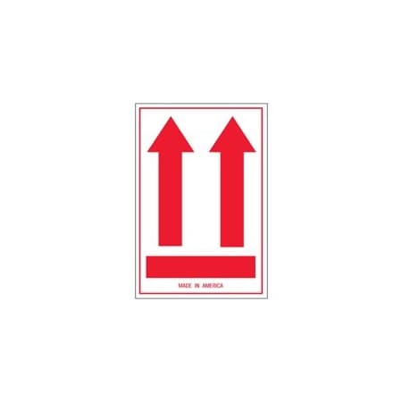 Bubblefast 4 x 6'' - Two Red Arrows Over Red Bar Arrow Labels BFSCL832