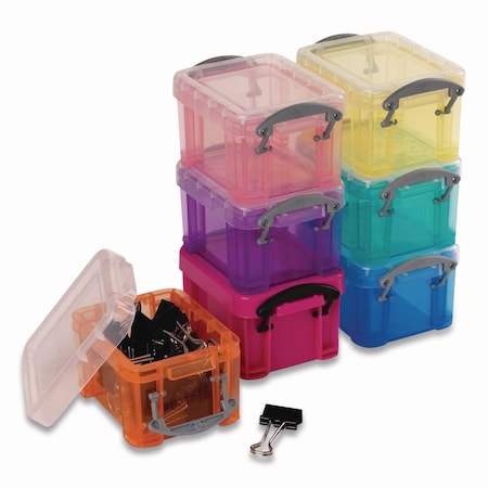 Really Useful Box Snap-Lid Storage Bin, 0.03 gal, 1.75 x 2.25 x 1.5, Randomly Assorted Colors 0.14 MIXED COLS
