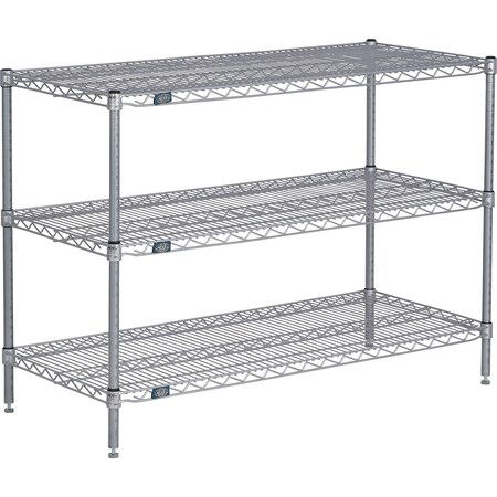 Global Industrial Nexel 3 Shelf, Nexelate Silver Epoxy Wire Shelving Unit, Starter, 24"W x 18"D x 34"H B3152048