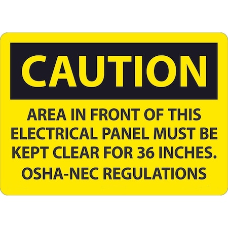 Accuform Caution Sign, 10X14", BK/Yel, Self-Adh MELC625VS