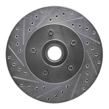 Dynamic Friction Co DFC Brake Rotor - Drilled and Slotted - Silver 631-54014L