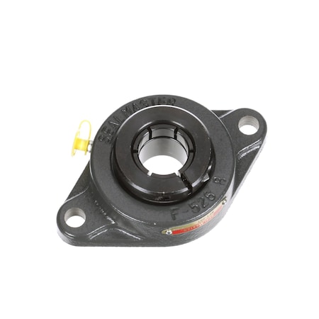 Sealmaster Mounted Cast Iron Two Bolt Flange Ball Bearing - 52100 Bearing Steel, Black Oxided - Concentric Lock SFT-20T