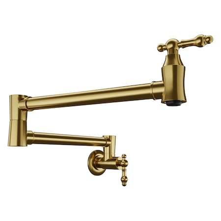 Anzzi Marca 360-Degree 24 in. Dual Swivel Pot Filler in Brushed Gold KF-AZ259BG