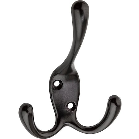 National Hardware V1442 Series Robe Hook, 3-Hook, Zinc, Oil-Rubbed Bronze, Screw Mounting N337-206