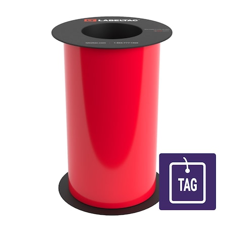 Labeltac Tear-Resistant Tag Stock 9in x 100ft LT9, Red LT904TAG-C