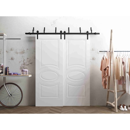 Vdomdoors Barn Bypass Interior Door, 36" x 80", White MELA7001BBB-WS-36