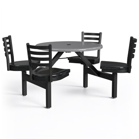 Palmer Hamilton Picnic Table, Fiberglass, Black, Gray PH-4S36RD-SGBOBS