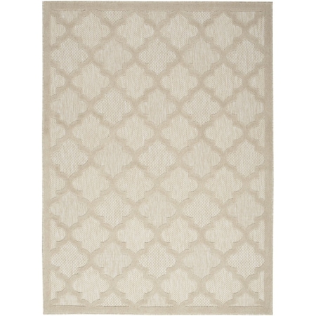 Homeroots 4' X 6' Cream And Beige Trellis Indoor Outdoor Area Rug 545554