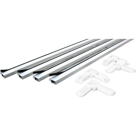 Make-2-Fit Screen Frame Kit, 5 ft L x 34 in W Dimensions, Aluminum, White, Painted, 10Piece PL 7814