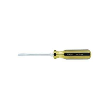 Stanley 100 Plus Round Blade Standard Tip Screwdriver, 1/4 in, 8-1/4 in Overall L 680-66-164-A
