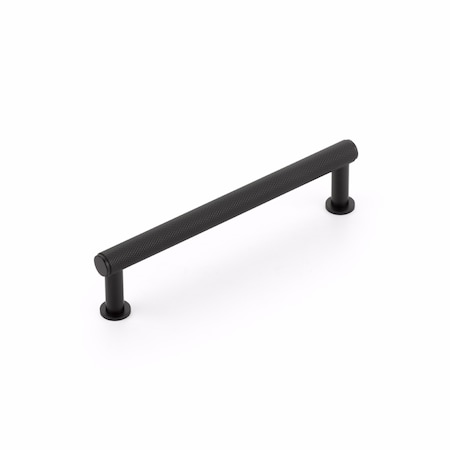 Schaub 5in Center to Center Pub House Knurled Cabinet Pull Matte Black Finish 5005-MB