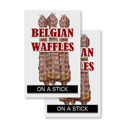 Signmission Belgian Waffle On A Stick, Vinyl Decals Only 24 Inch x 36 Inch, Vinyl Decal, 2PK DSB-2436-2PACK-Belgian Waffle On A Stick