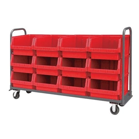 Quantum Storage Systems MAGNUM TOTE TRUCK 18 X 78 WITH BINS RED MTT-1878-543RD