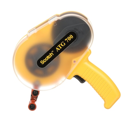 3M Handheld Tape Dispenser, 3/4 in Max. Tape Width, 1 in Tape Core Dia., Pistol, Metal, Plastic, Yellow 700