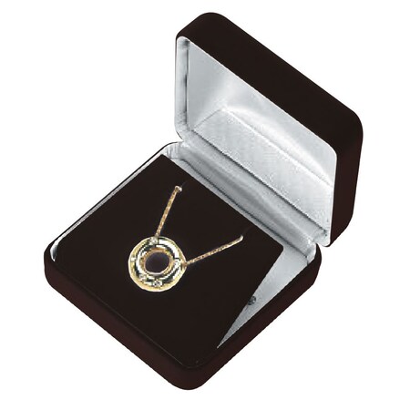 Specialty Store Services Black Velvet Pendant And Earring Gift Box With Hinged Snap Lid, 2 3/8 In. W X 3 In. D X 1 1/8 In. H 6997BK