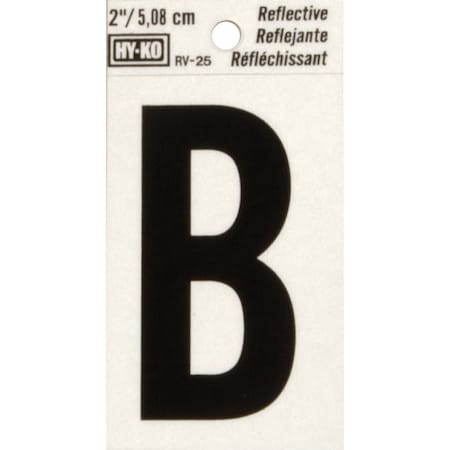 Hy-Ko Vinyl 2'' Reflective Adhesive Letter B RV-25/B
