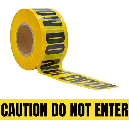Wod Tape Barricade Tape, Black and Yellow, 3 inch Wide x Polyethylene, 3 mil WOD BRC-CDNE-03000-8-1000-BY