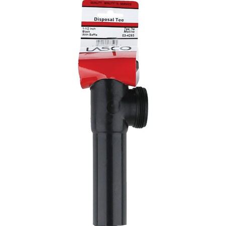 Westlake Pipe & Fittings 1-1/2'' ODx7'' Black Plastic End Outlet Tee 3/1/4283