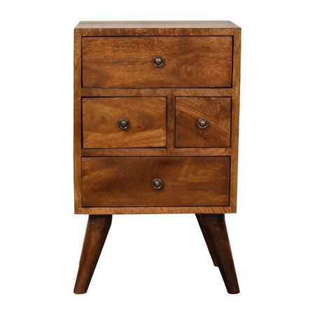 Homeroots 24" Brown Solid Wood Two Drawer Nightstand 701731