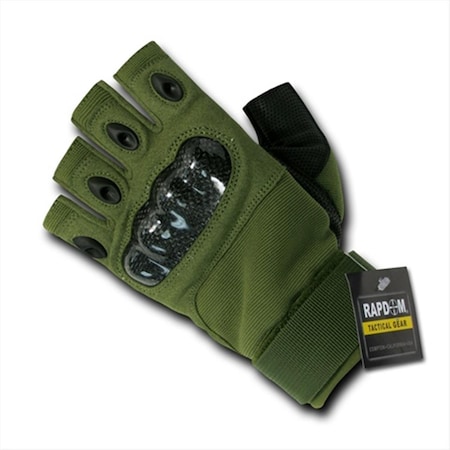 Rapdom Half Finger Knuckle Glove - olive Drab- Medium T42-PL-OLV-02