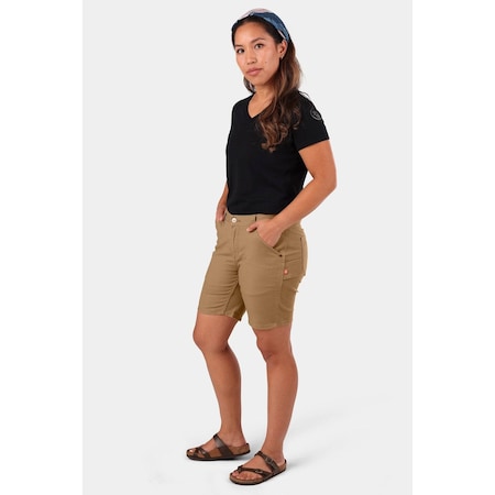 Dovetail Workwear Women's Shorts, 12, Sawdust Brown, Stretch Canvas DWS25C4C-210-12
