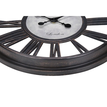 Monarch Specialties Clocks, 18'' Round, Wall Clock, Antique Black, Transitional I 9093