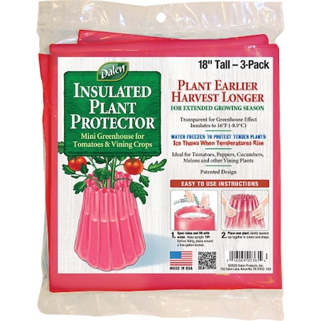 Gardeneer Season Starter 18'' H. Red Plastic Plant Protector, 3PK PIN-9RD