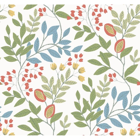 York Wallcoverings Eden Retreat White and Multi Wallpaper MN1841