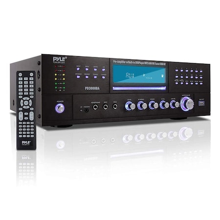 Pyle Pyle4 Channel Wireless Bluetooth Amplifier - 3000W Peak, FM Radio, USB, HDMI, LED, Rack Mount PD3000BA