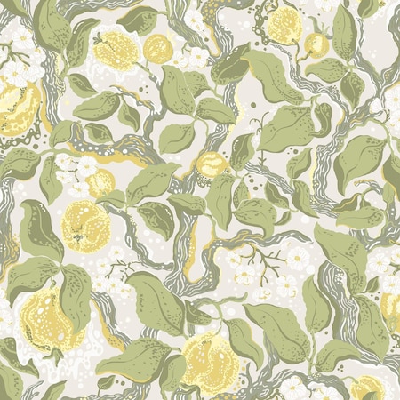 A-Street Prints Kort Yellow Fruit and Floral Wallpaper 4143-22027