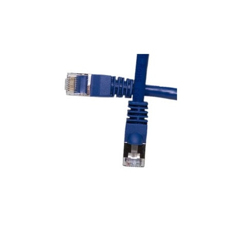 Cable Wholesale Shielded Cat6a Blue Copper Ethernet Patch Cable, 10 Gigabit, Snagless/Molded Boot, POE 13X6-56110