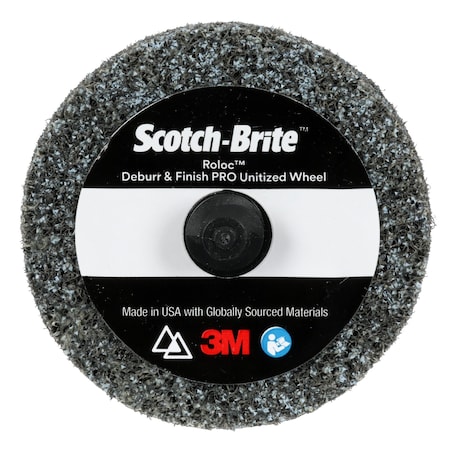 Scotch-Brite Roloc Deburr and Finish PRO Unitized Wheel, 9C Extra Coarse+, TR, 2 in x 1/4 in, 60PK DP-UR