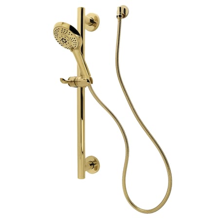 Kingston Brass Shower System with Slide/Grab Bar and Hand Shower, Polished Brass KAK1542E