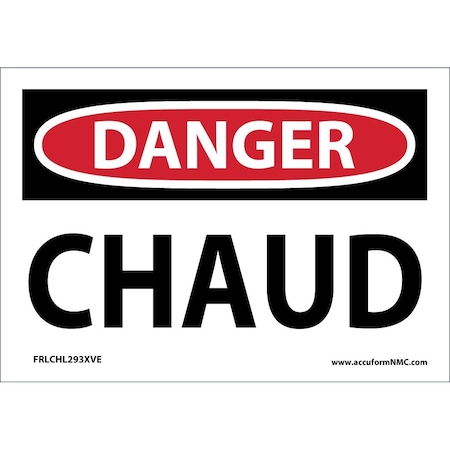 Accuform Hot Surface Sign, 3.5 in H x 5 in W, Adhesive Dura-Poly FRLCHL293XVE