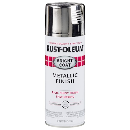 Stops Rust 11 Oz Rust-Oleum Brands Chrome Bright Coat Spray, Metallic Finish 7718830