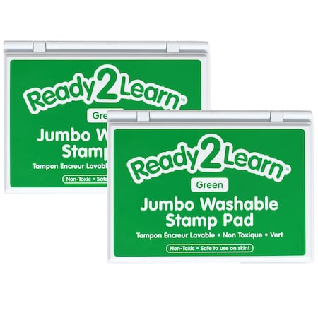 Ready 2 Learn Jumbo Washable Stamp Pad, Green, 6.2inL x 4.1inW, 2PK CE10033
