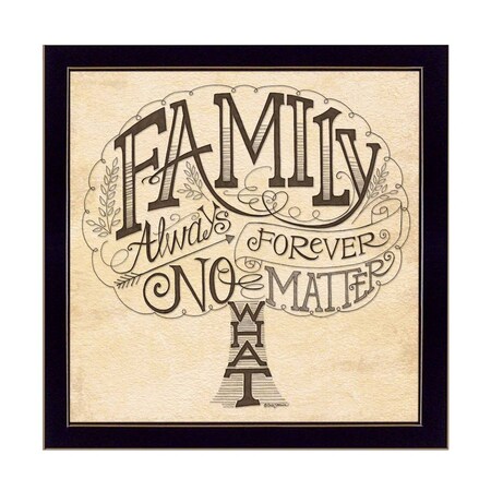 Homeroots Family Always and Forever Black Framed Print Wall Art 404890