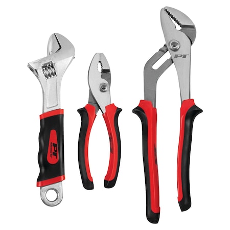 Performance Tool 3 pc. Pliers Wrench Set, Drop Forged, Alloy Steel, Comfort Grips W1733