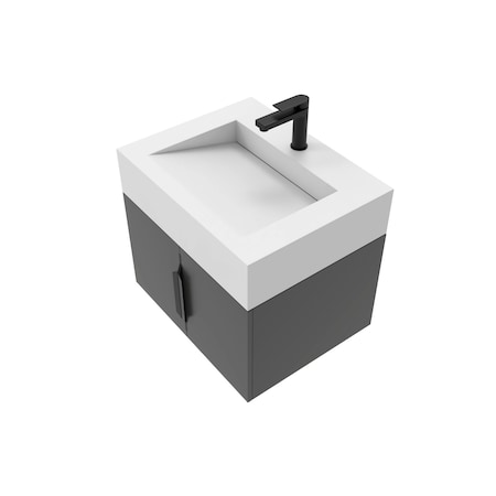 Castello Usa Nile 24-inch Black Vanity Set with White Top and Black Handles CB-MC-24BLK-BL-2053-WH