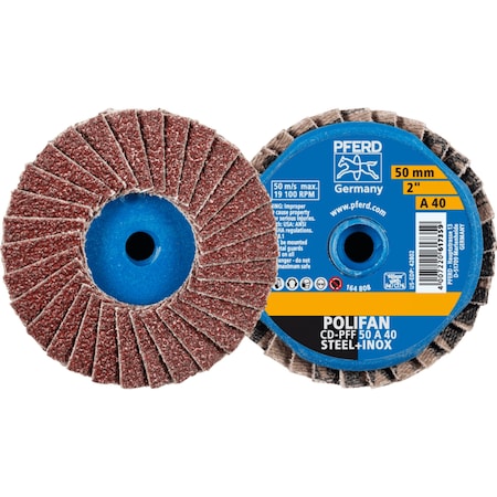 Pferd 2'' POLIFAN Mini Flap Disc - Flat - Aluminum Oxide - 40 Grit 42802