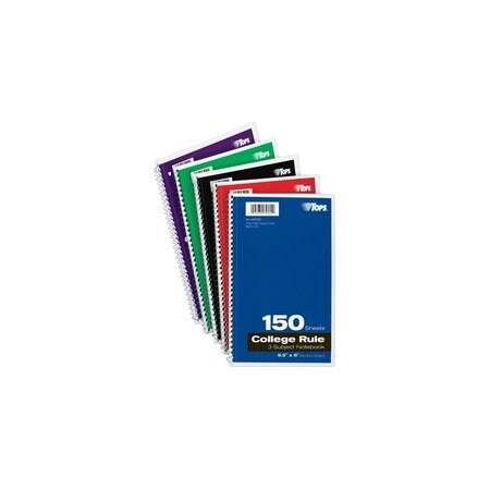 Tops 3-subject College Ruled Notebook - 150 Sheets - Wire Bound - 9 1/2in x 6in Sheet Size - 13in 65362
