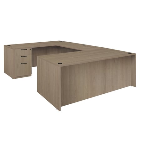 Regency U-Desks, 29 in H, 71 in W X Wood, Noble Oak LUDF7135NO