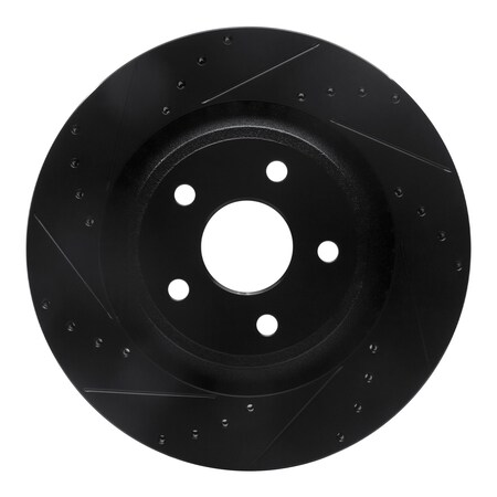 Dynamic Friction Co DFC Brake Rotor - Drilled and Slotted - Black 633-42002L
