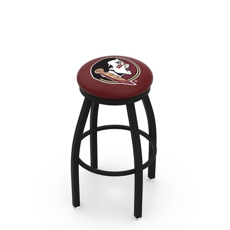 Holland Bar Stool Co 30" Blk Wrinkle Florida State (Head) Swivel Bar Stool, Accent Ring L8B2B30FSU-HD