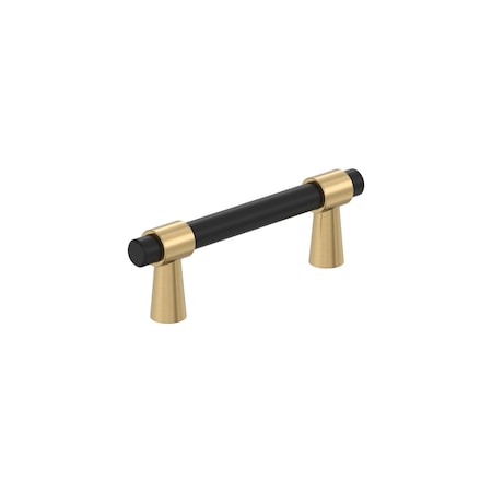 Amerock Mergence 3 inch 76mm Center-to-Center Matte Black/Champagne Bronze Cabinet Pull BP37385FBCZ