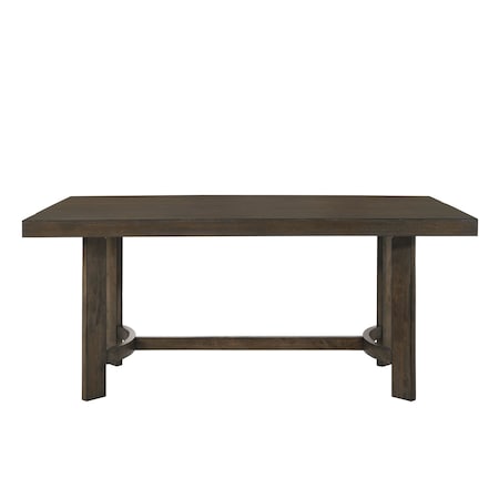 Homeroots 70" Espresso Wood Trestle Base Dining Table 631277