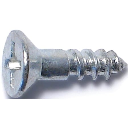 Midwest Fastener Wood Screw, #6, 12 in, Zinc Plated Steel Flat Head Phillips Drive 2533